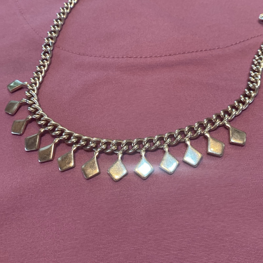 Funky vintage chunky chain choker with pendants. Collar